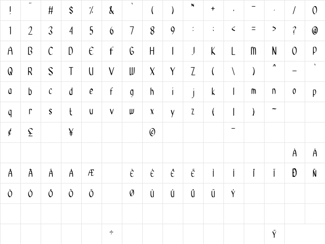 Constella Regular font glyphpreview
