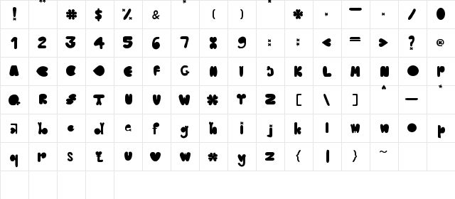 clover typeface Regular font glyphpreview