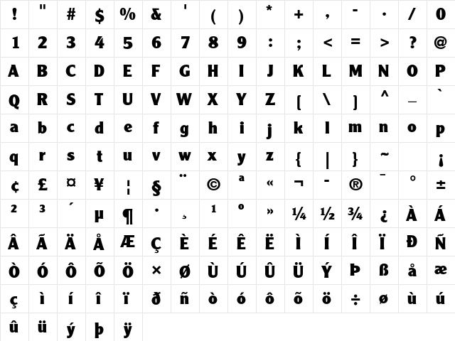 Clearface Gothic LT Std 95 Black font glyphpreview