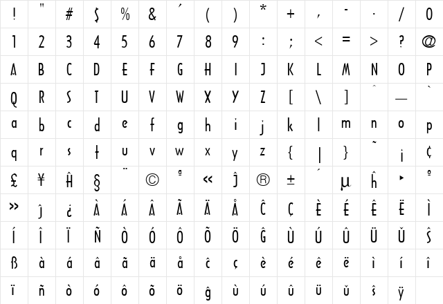 Architecture Eo Regular font glyph preview Architecture Eo Regular font glyphpreview