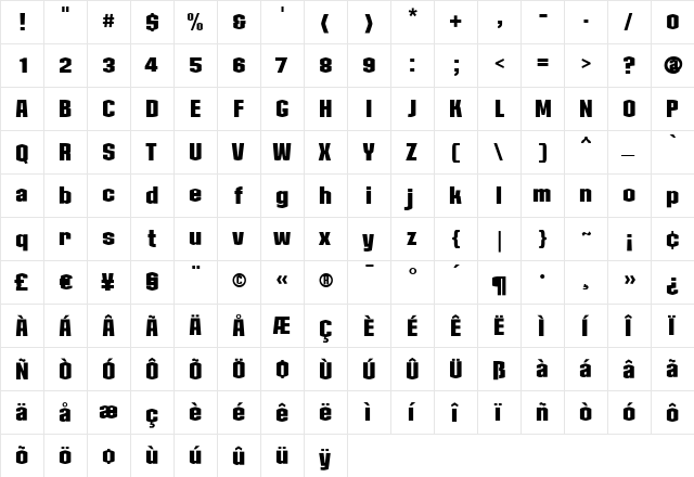 Collos Medium font glyphpreview