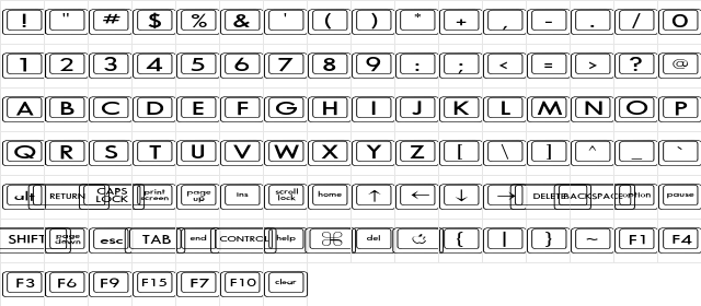 Compkey2 Expanded Regular font glyphpreview