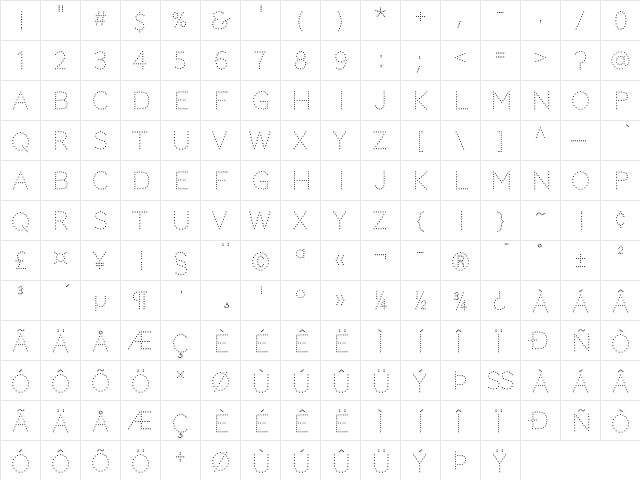 Codystar Regular font glyphpreview