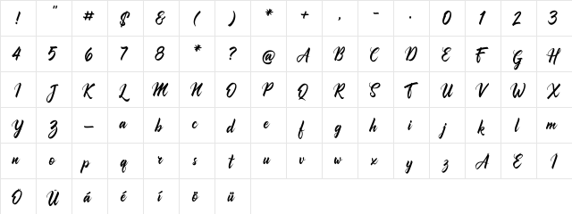 Comebro Regular font glyph preview Comebro Regular font glyphpreview