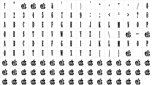 AppleScruffs Regular font glyphpreview