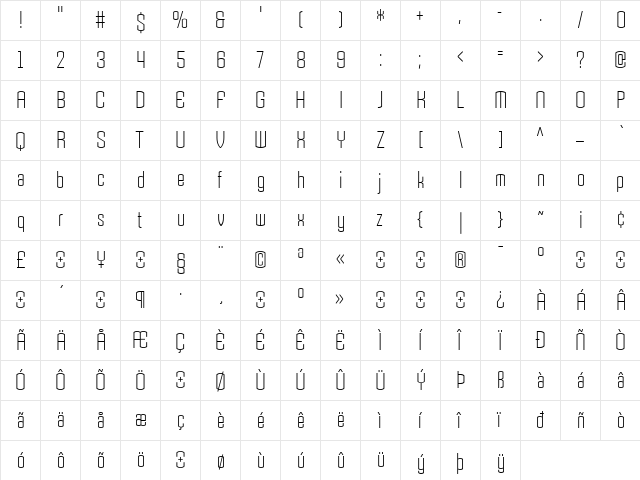 Armada Regular font glyph preview Armada Regular font glyphpreview