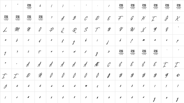 Clovvo Personal Use Regular font glyphpreview