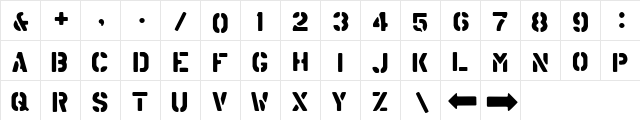 ArmyStyleA Regular font glyphpreview