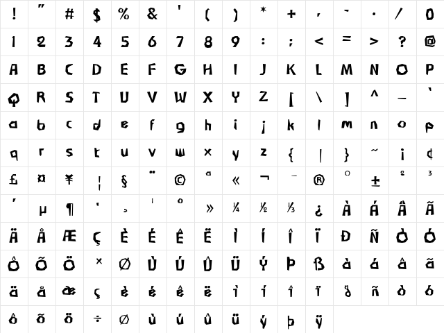 Comedoit Regular font glyphpreview