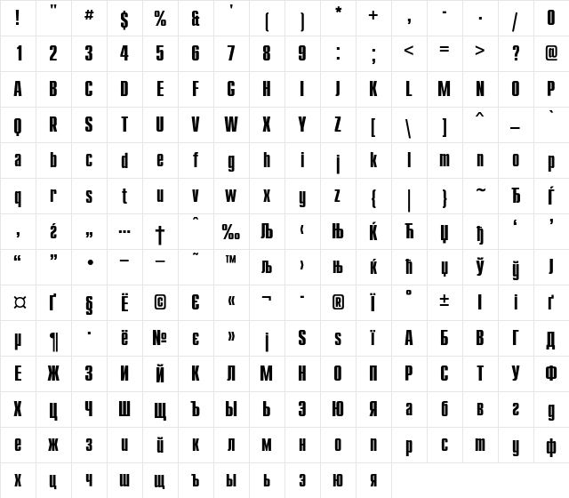 CompactC Regular font glyphpreview