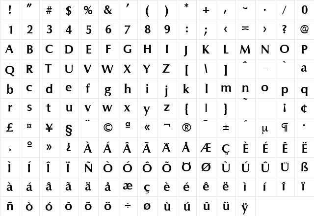 Columbia-Serial Bold font glyphpreview