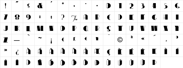 CongaLine Regular font glyphpreview