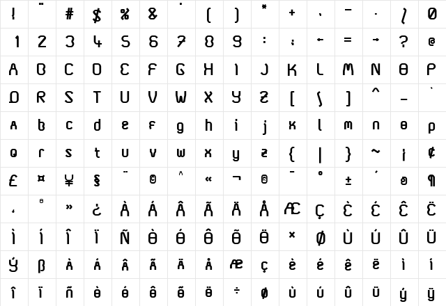 Coma01 Bold font glyphpreview