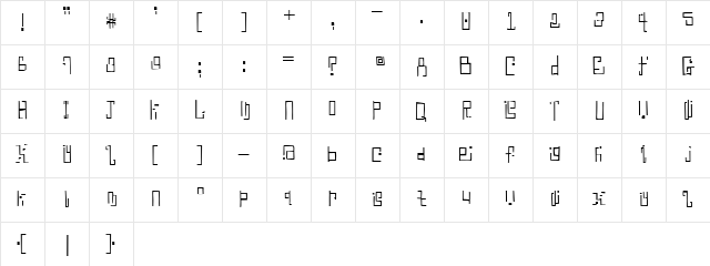 Antimony Blue Regular font glyphpreview