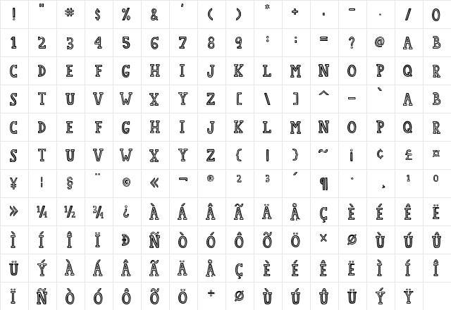 College Star Line Regular font glyph preview College Star Line Regular font glyphpreview