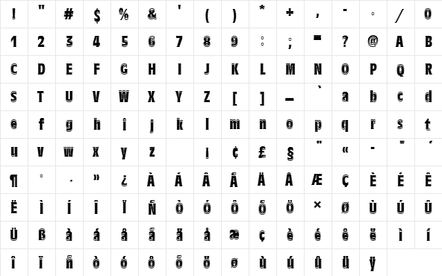 AntiqueOliTBolConIn1 Regular font glyph preview AntiqueOliTBolConIn1 Regular font glyphpreview