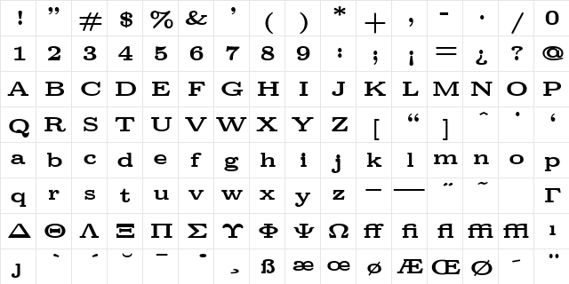 cmbx5 Regular font glyphpreview