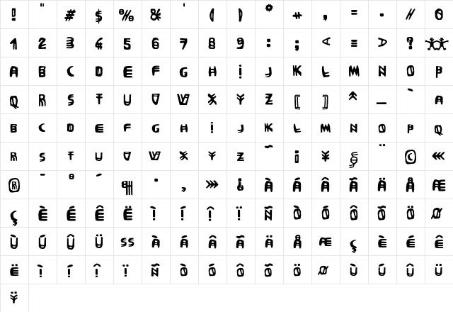 Coltello Regular font glyphpreview