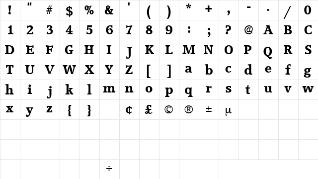 ConsoDisplaySSK Regular font glyphpreview