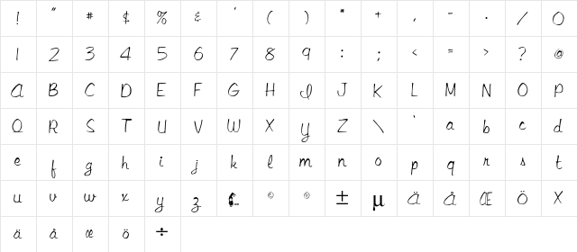 AppleScript Regular font glyphpreview