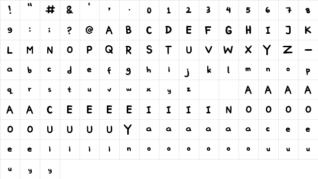Cokobi Regular font glyph preview Cokobi Regular font glyphpreview