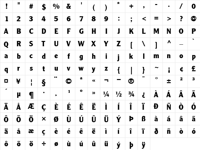 ClearfaceGothicLH75 Bold font glyphpreview