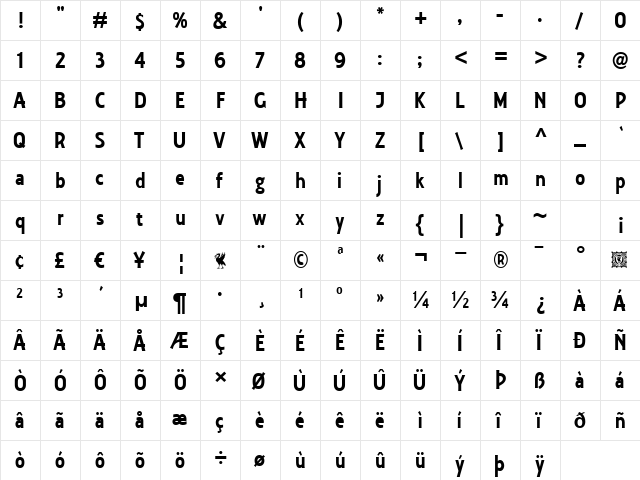 Collegiate Regular font glyphpreview