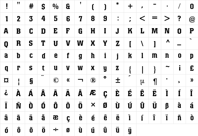 Colossalis BQ Regular font glyph preview Colossalis BQ Regular font glyphpreview