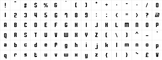 Compact20 Regular font glyphpreview