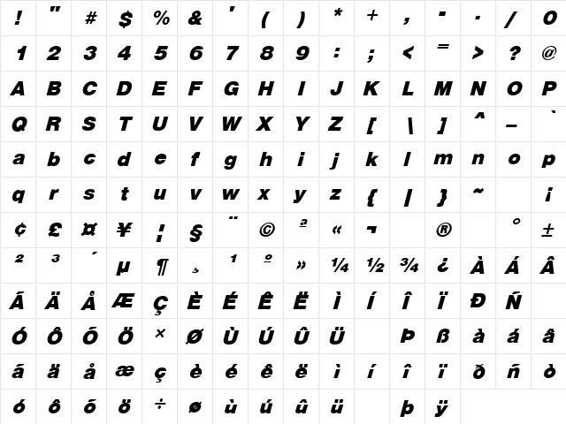 Communication 13 Regular font glyphpreview