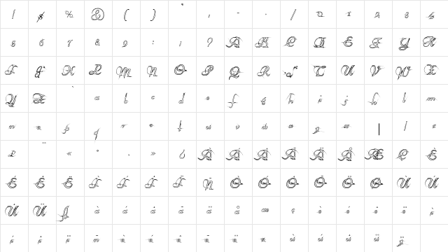 AraneaEF Outline font glyphpreview