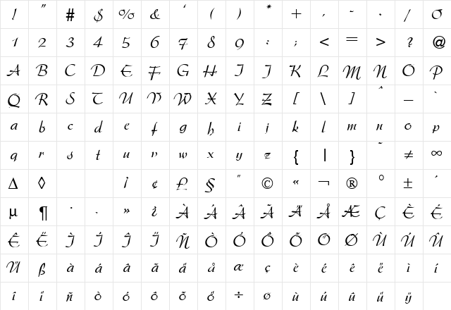 Argentine DB Regular font glyph preview Argentine DB Regular font glyphpreview