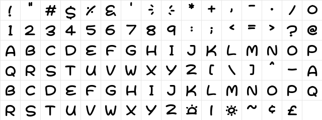 Bright & Early Regular font glyphpreview