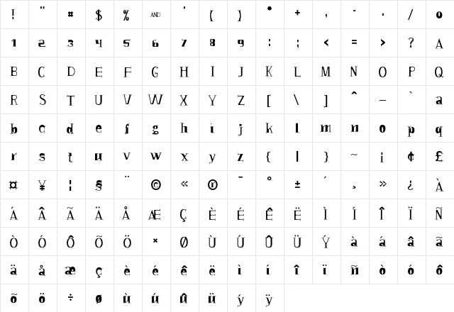 COLON IST font glyphpreview