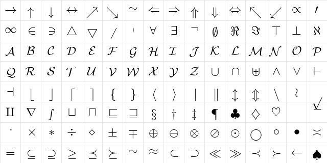 cmsy10 Regular font glyph preview cmsy10 Regular font glyphpreview