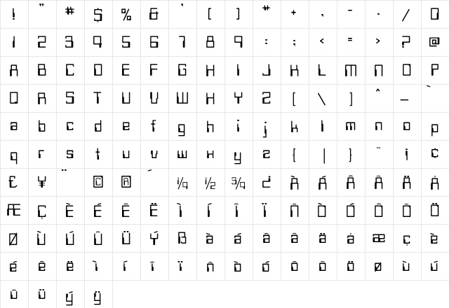 Compute Regular font glyphpreview