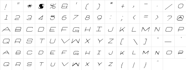 Architext-Itali Regular font glyphpreview