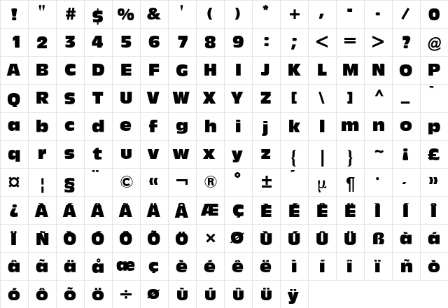 Antique Olive BQ Regular font glyphpreview