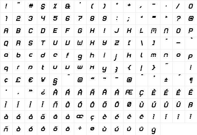 ComsatStorm Regular font glyphpreview