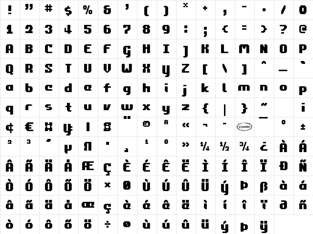 Commonwealth Regular font glyphpreview