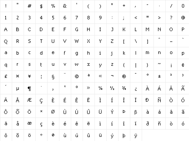 AprilSans Regular font glyphpreview