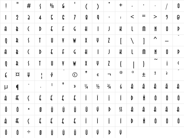 AnnaEF Regular font glyph preview AnnaEF Regular font glyphpreview