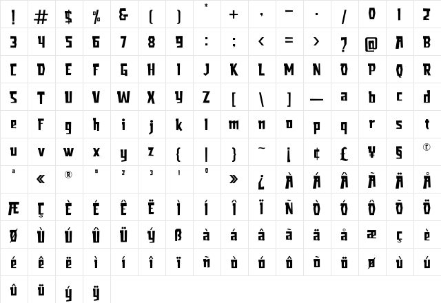 Armstrong Regular font glyphpreview