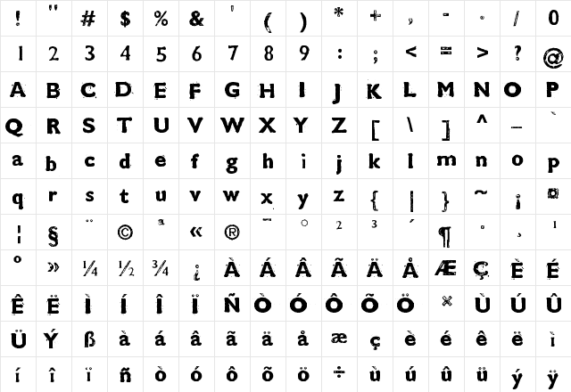 CMDestroy Medium font glyphpreview