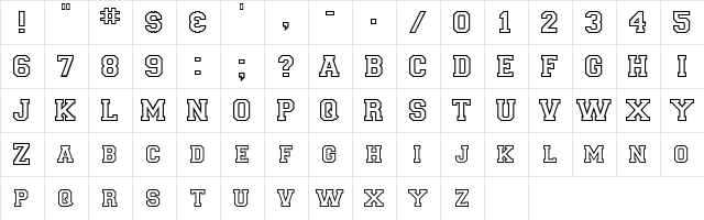 CollegeFLF-Outline Roman font glyphpreview