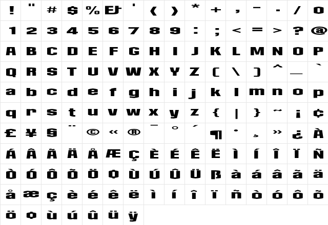 Collos Extended font glyphpreview