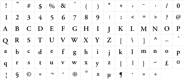 APCGaramond-SemiBold Regular font glyphpreview
