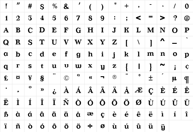 AppleyardMedium Roman font glyph preview AppleyardMedium Roman font glyphpreview