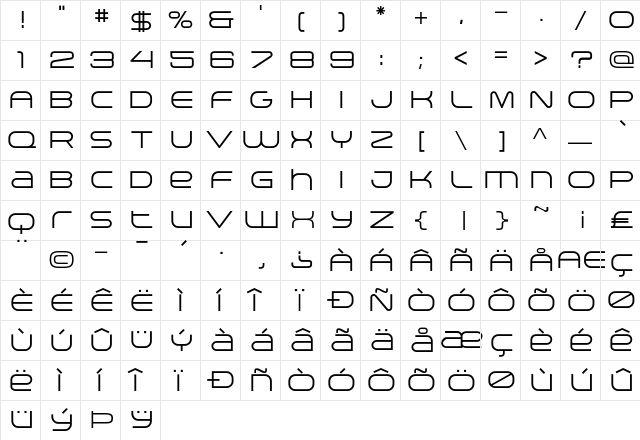 Arkitech Light Regular font glyphpreview