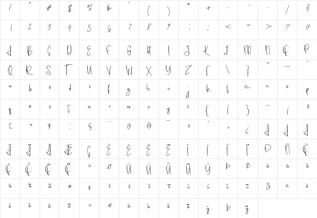 aquamarine Medium font glyphpreview
